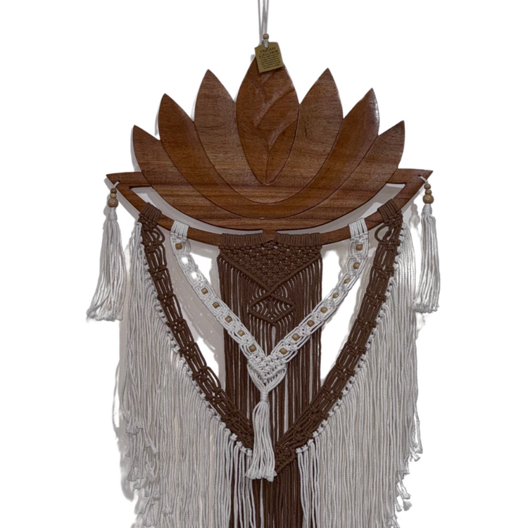Wooden Lotus with Macramé