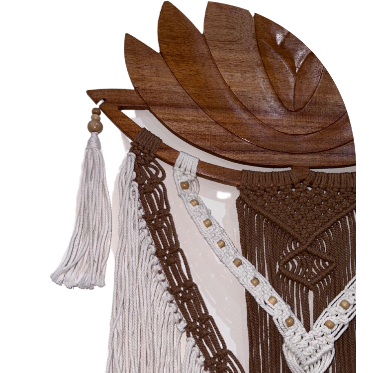 Wooden Lotus with Macramé