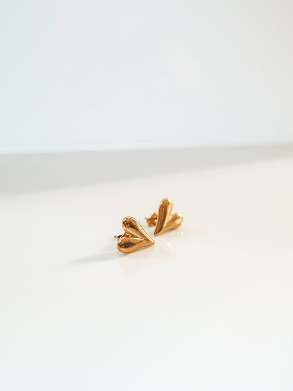 Heart Gold Stud Earrings