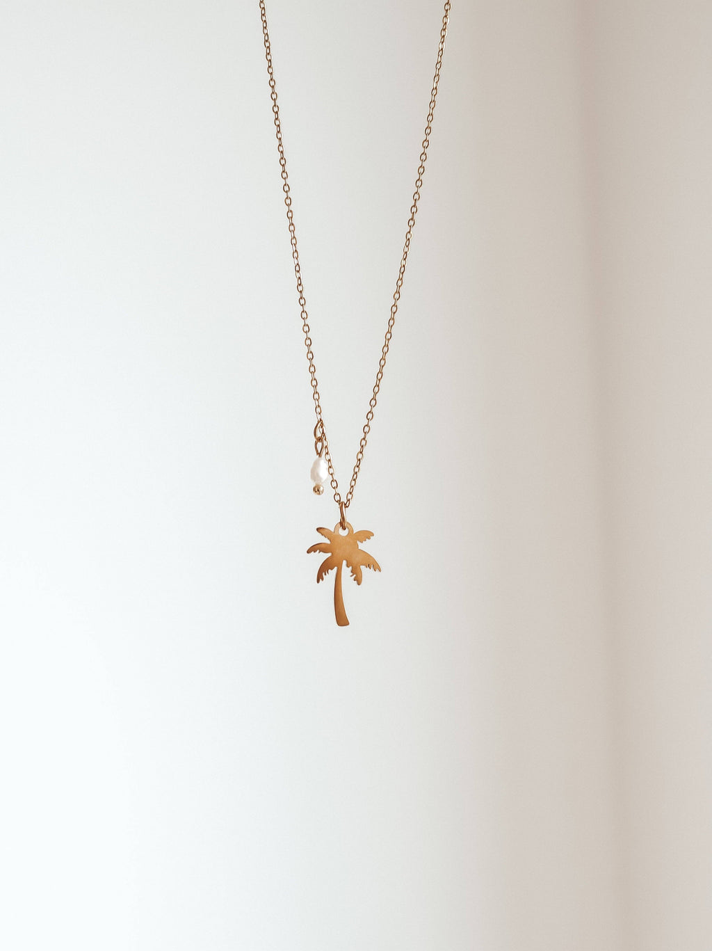 Coconut Tree with Pearl Gold Necklace by Bali Soul