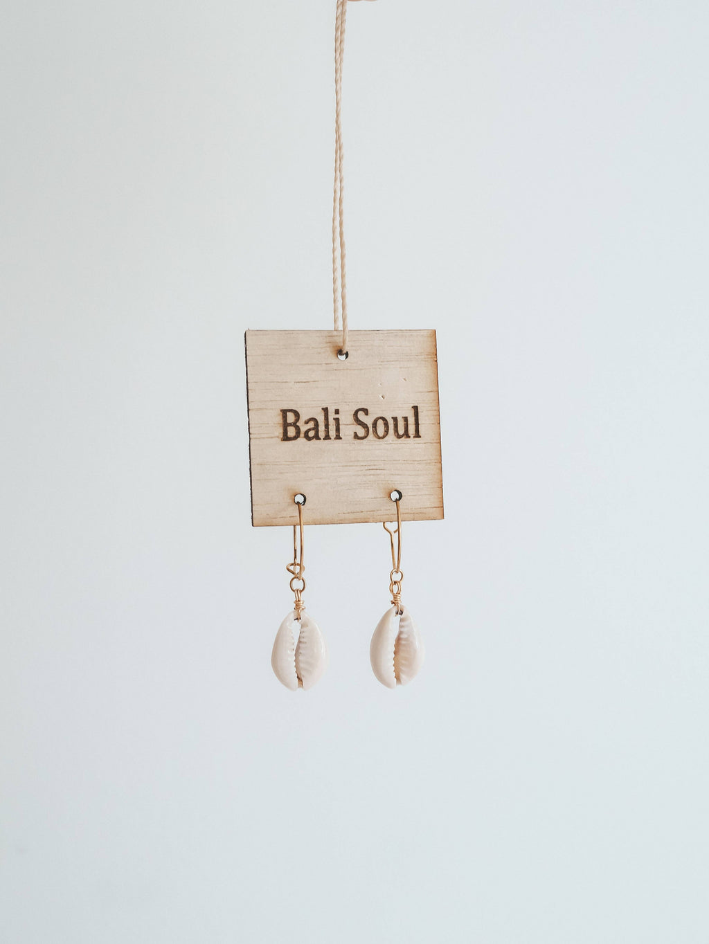 Cowrie Shell Gold Hoop Earrings by Bali Soul