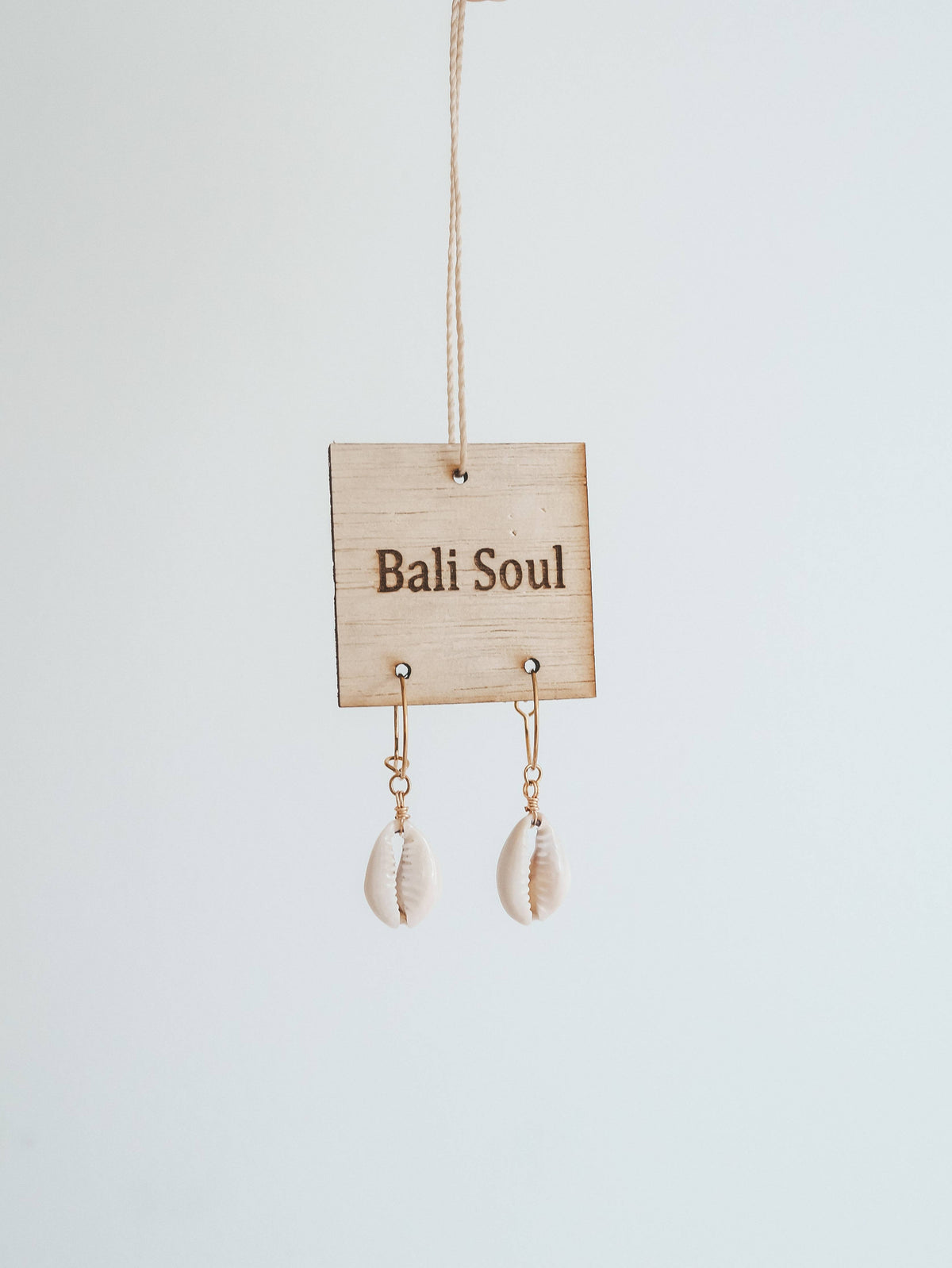 Cowrie Shell Gold Hoop Earrings by Bali Soul