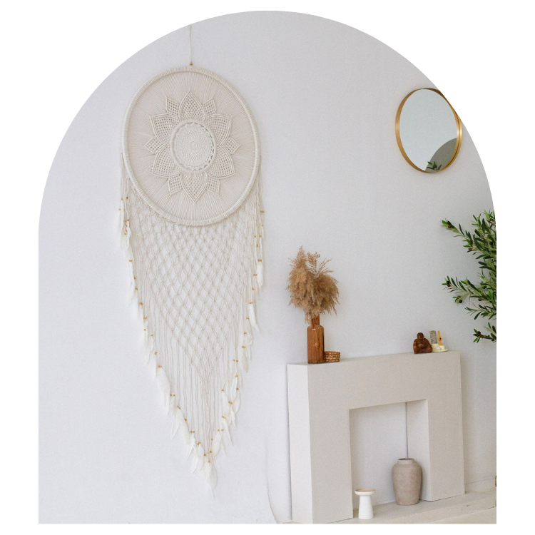 Large White floral dreamcatcher