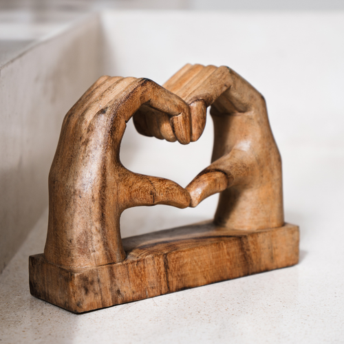 Heart Hands Sculpture