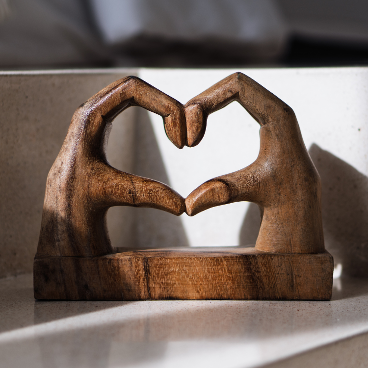 Heart Hands Sculpture