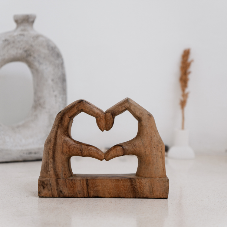 Heart Hands Sculpture