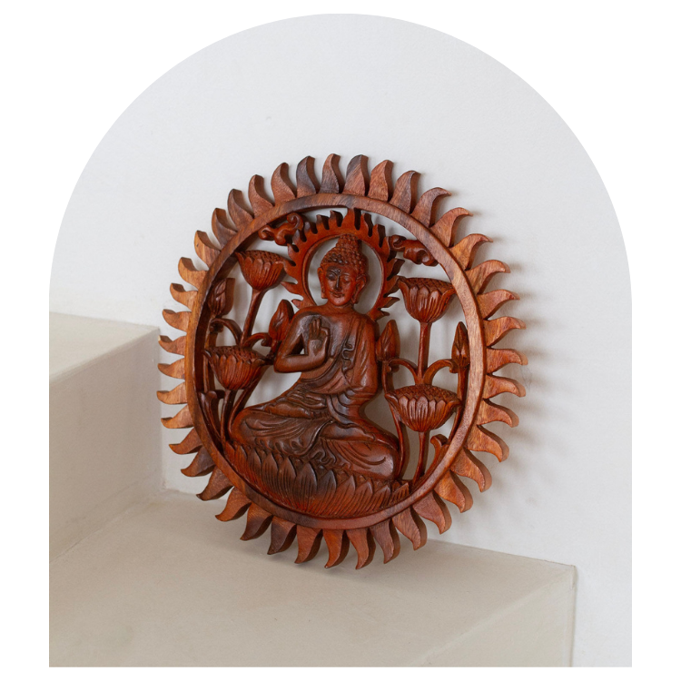 Buddha Wall Hanging with Lotus Design