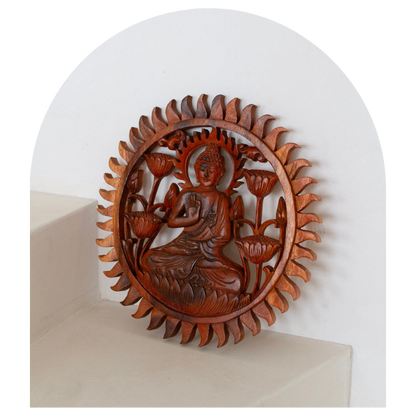 Buddha Wall Hanging with Lotus Design