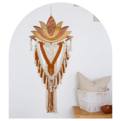 Wooden Lotus with Macramé